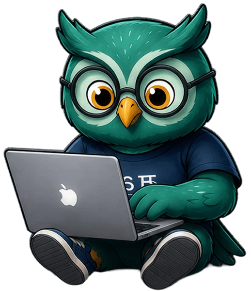 TiVA Owl Mascot with Laptop